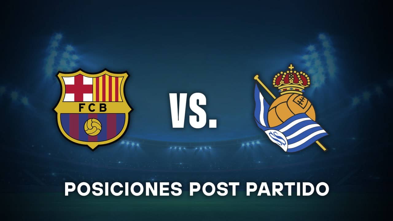 Barcelona Real Sociedad Posiciones Y Diferencia Con Real Madrid