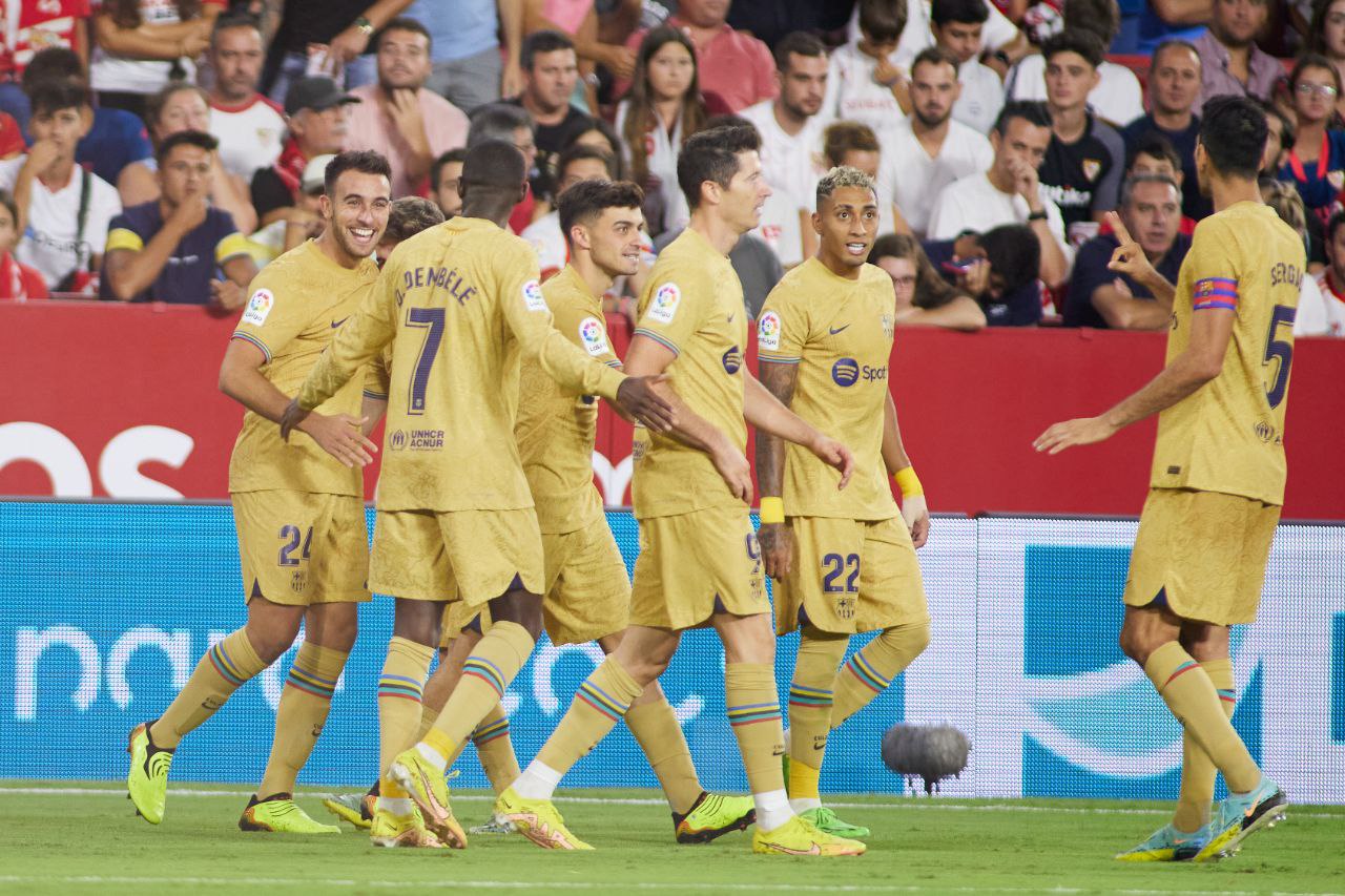 The formal line-up of Barcelona for the Champions League match Viktoria Plzen