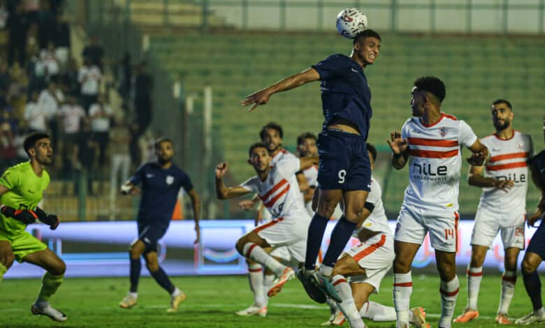أحمد أمين مهاجم إنبي خلال مباراة الزمالك (تصوير: مصطفى الشحات)