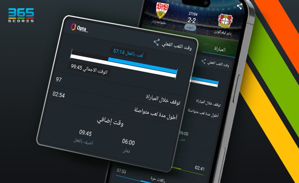 خاصية وقت اللعب الفعلي عبر 365Scores
