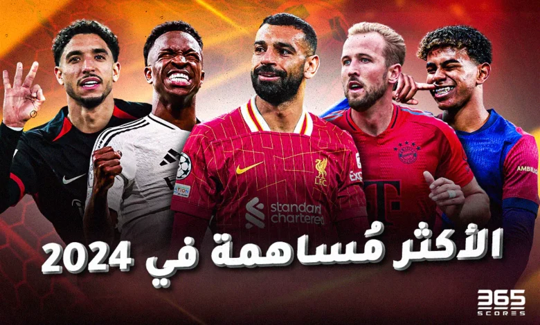 ترتيب أكثر اللاعبين مساهمة في الأهداف 2024