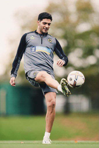 Raúl Jiménez volviendo al entrenamiento con balón, Fotografía: Wolves oficial.