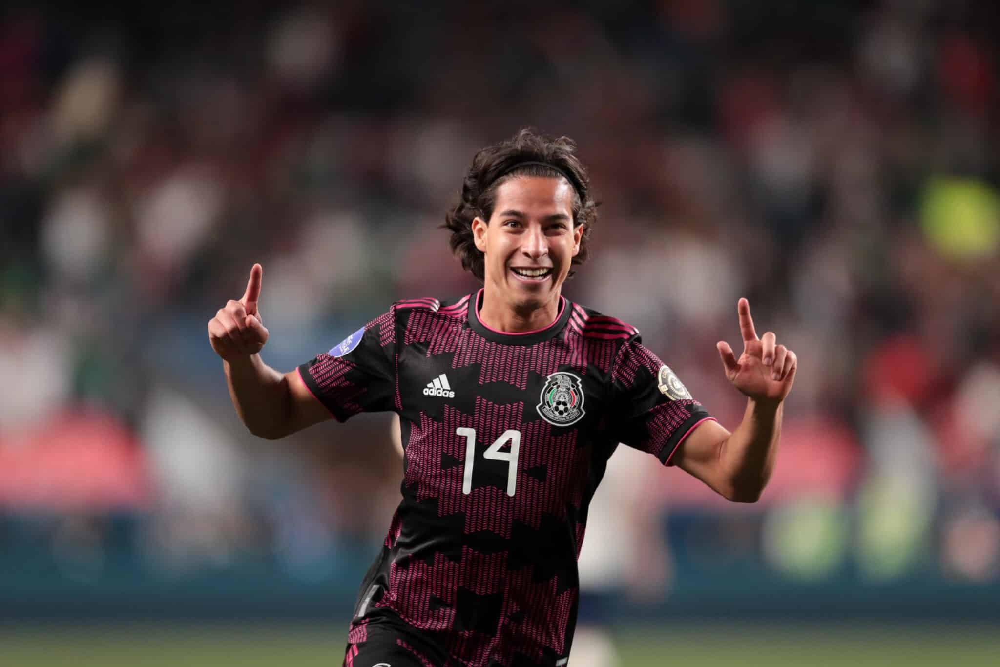 Diego Lainez celebrando un gol con la Selección de México, Fotografía: Getty Images.