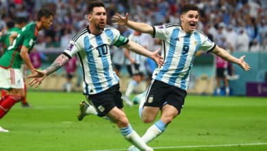 Argentina celebrates v Mexico Argentina vs México Enzo Fernandez