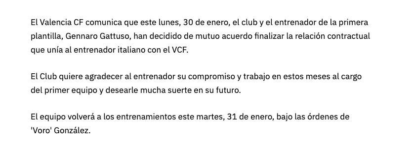 Comunicado de Valencia por Gennaro Gattuso