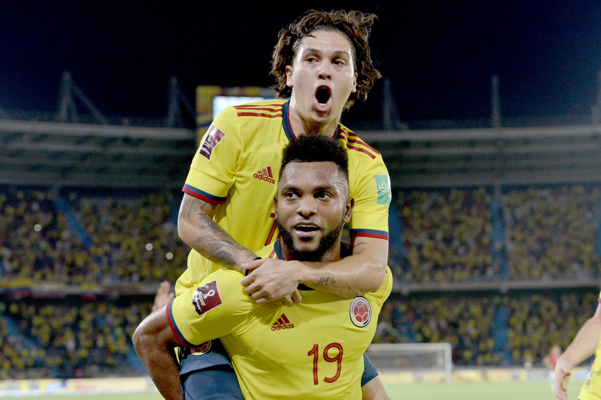 Juan Fernando Quintero y Miguel Borja con la Selección Colombia en las Eliminatorias