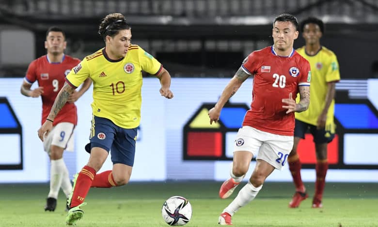 La Selección Colombia enfrentando Chile