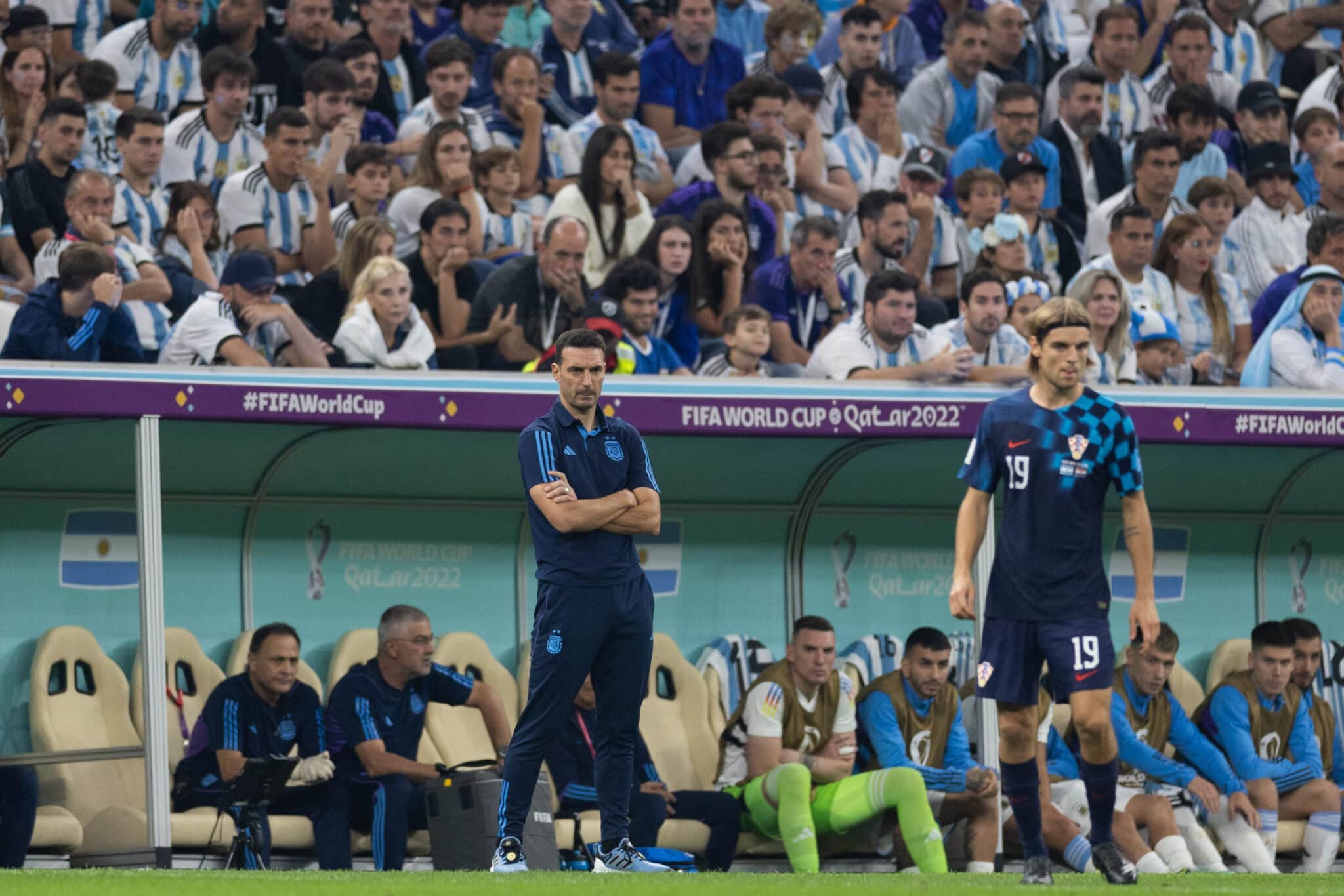 Lionel Scaloni en la semifinal ante Croacia