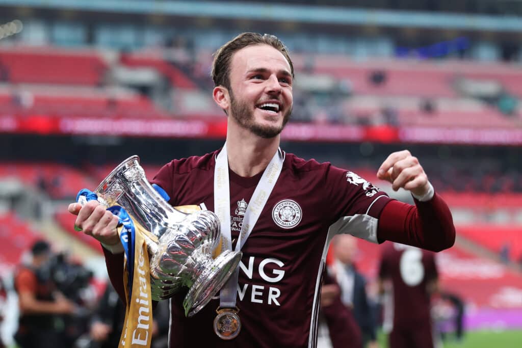 Un título de FA Cup, entre los grandes logros de James Maddison en su etapa en el Leicester City. (Photo by Alex Pantling - The FA/The FA via Getty Images)