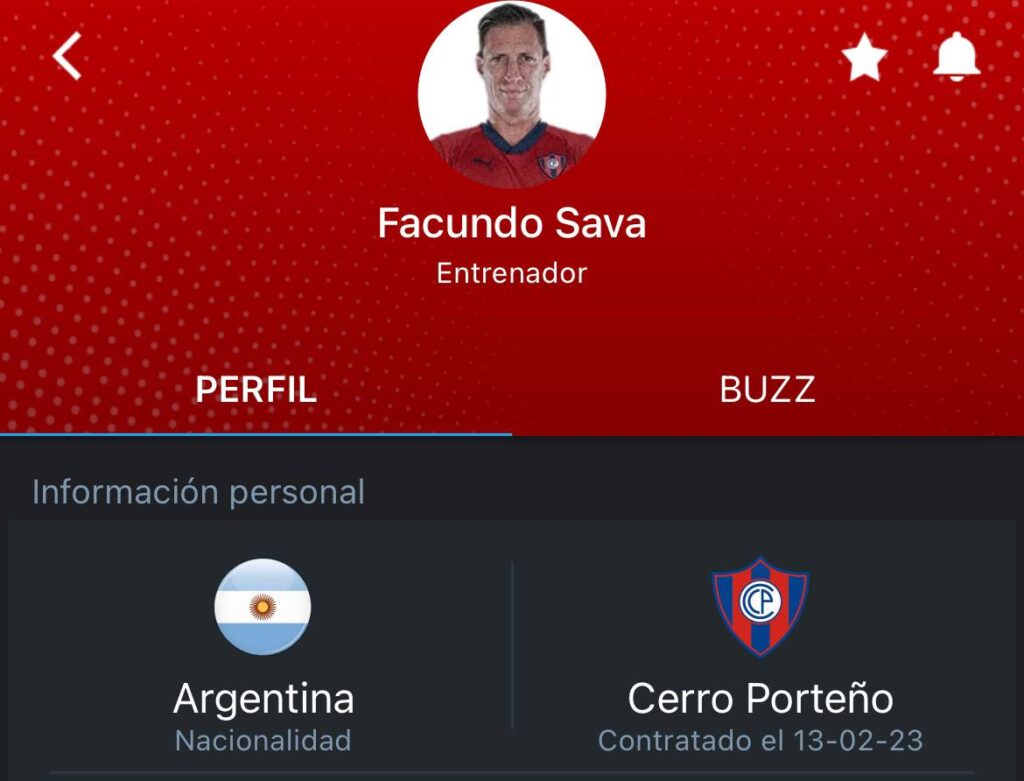 Se espera que Facundo Sava deje de ser el entrenador de Cerro Porteño en los próximos días. Foto: 365Scores APP.