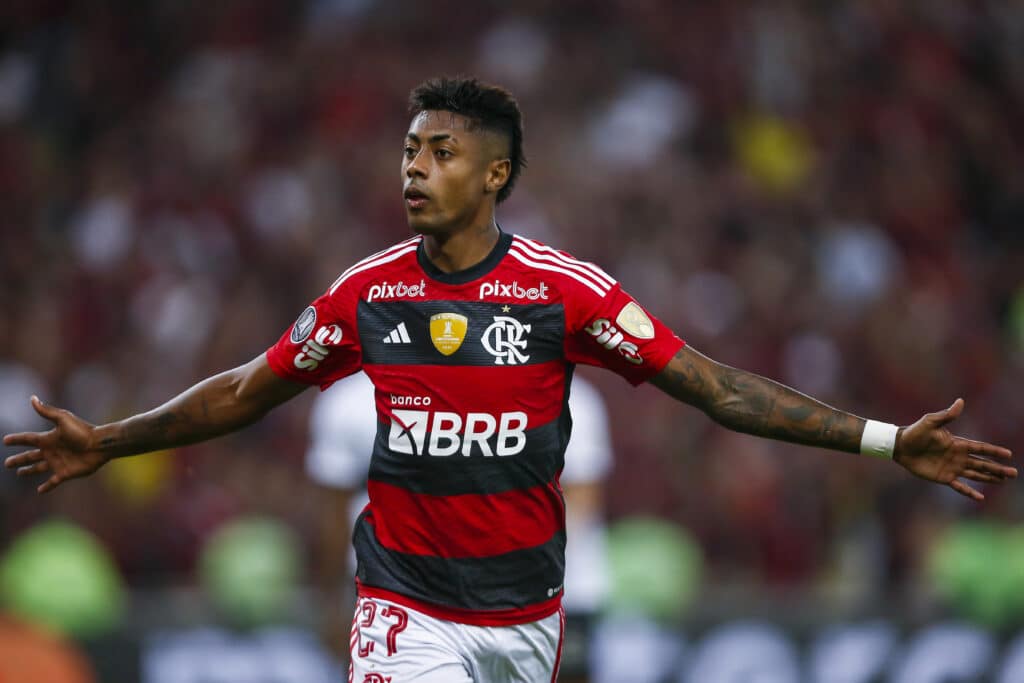 Bruno Henrique marcó el gol de la victoria para Flamengo en el partido de ida contra Olimpia en la Copa Libertadores. (Photo by Wagner Meier/Getty Images)