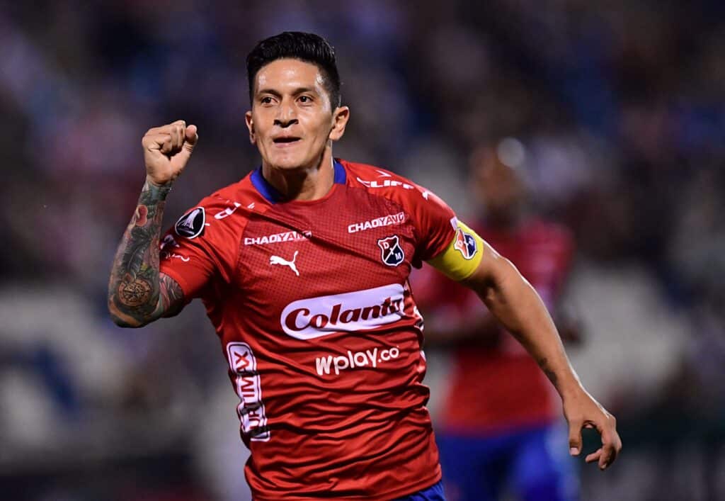 Germán Cano es el máximo goleador histórico de Independiente Medellín. (Photo by MARTIN BERNETTI / AFP)