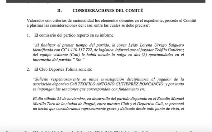 Sanción a Teo Gutiérrez del Deportivo Cali por parte de Dimayor