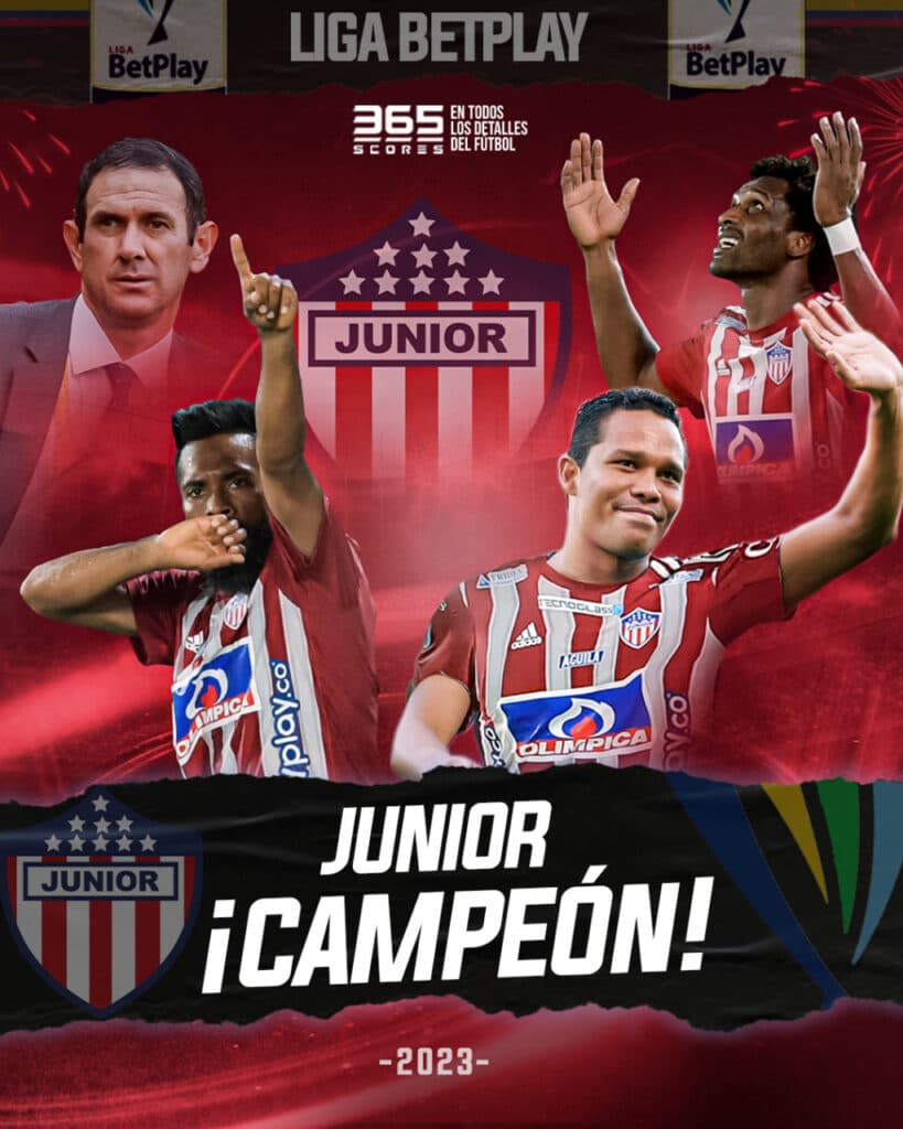 Junior es Campeón de la Liga BetPlay Dimayor 2023-II. Foto: 365Scores.