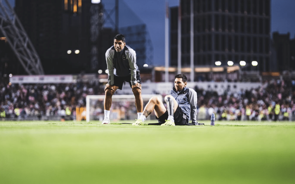 Inter Miami vs Atlanta: Lionel Messi y Luis Suárez han marcado más de la mitad de los goles del equipo rosa, redondeando 40 celebraciones entre ambos (Foto: Getty Images)