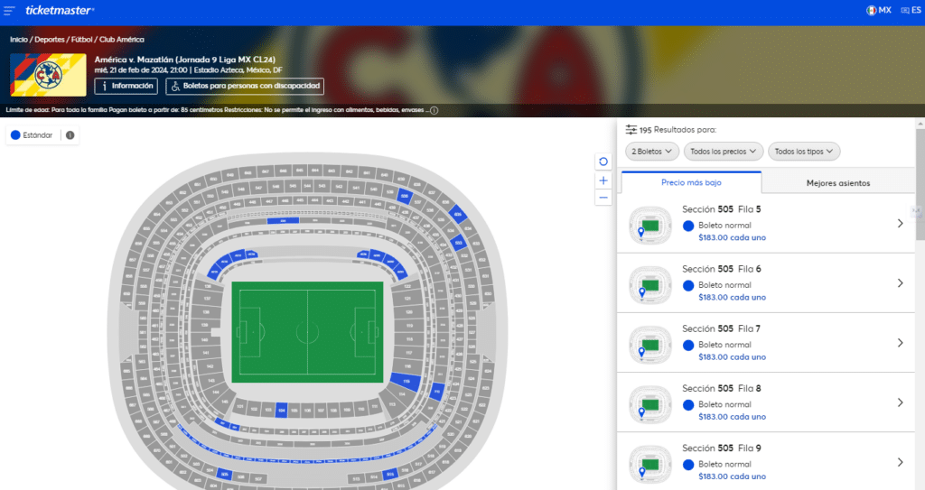 América vs Chivas precios de boletos y cómo comprarlos