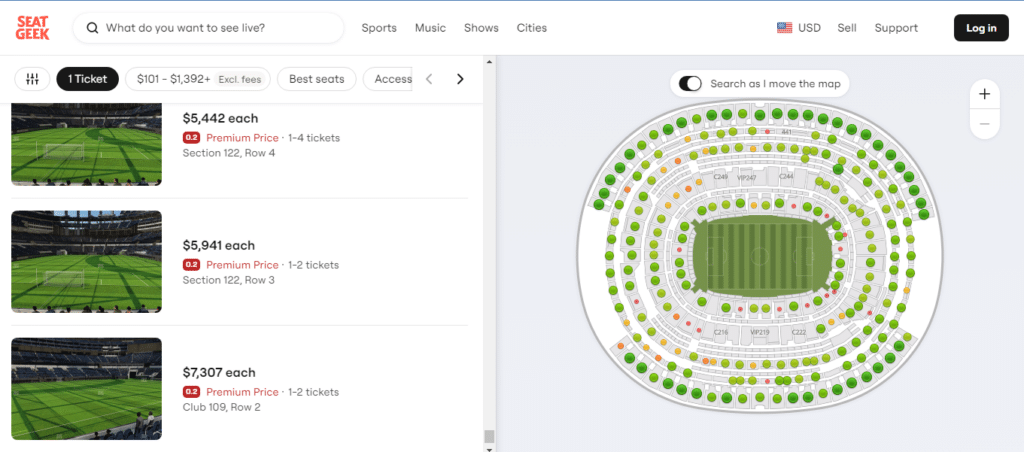 boletos Copa América México vs Venezuela seatgeek