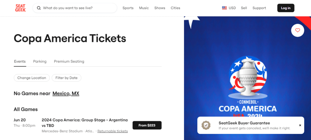 boletos Copa América seatgeek