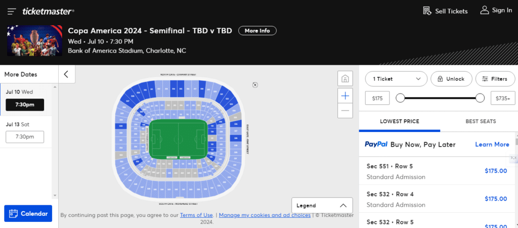 boletos Copa América ticketmaster semis atlanta