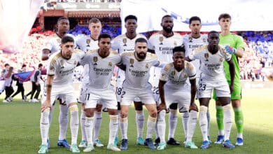 Foto de la alineación del Real Madrid en el juego contra Barcelona de la temporada 2023-24 de LaLiga. Real Madrid vs Barcelona