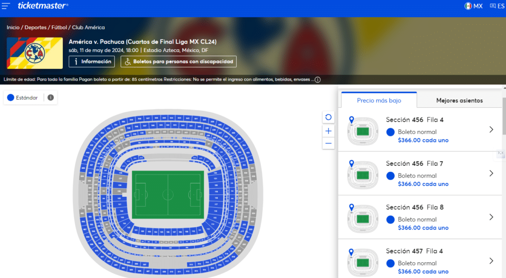 america vs pachuca boletos fecha ticketmaster cruz azul vs américa