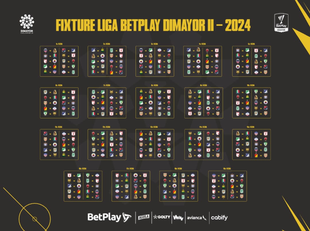 Liga BetPlay 2024 II calendario, resultados, equipos