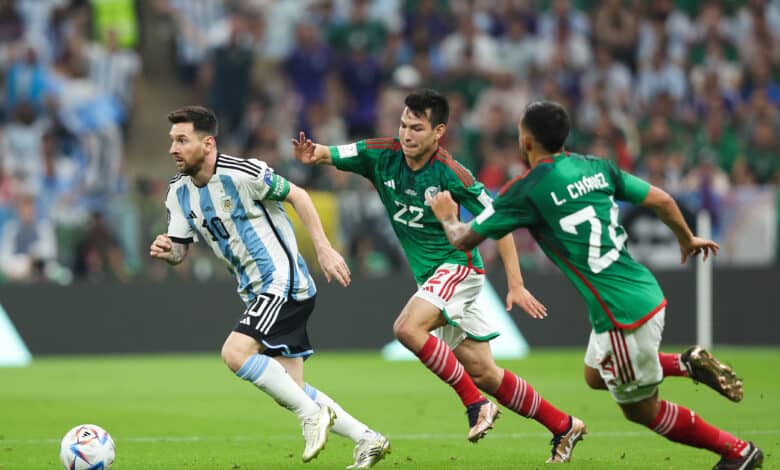México vs Conmebol messi Hirving Lozano and Luis Chavez Argentina mundial 2022