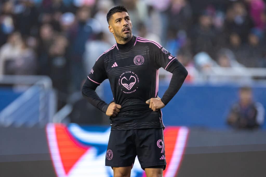 Luis Suárez durante un partido de pretemporada del Inter Miami ante el FC Dallas. máximos goleadores