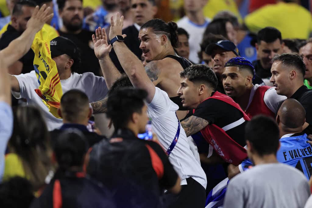 Uruguay vs Paraguay: Darwin Núñez ha sido el gran castigado por los incidentes entre los futbolistas uruguayo y la barra colombiana, ya que fue sancionado con 5 fechas de suspensión.(Charlotte, North Carolina. Photo by Buda Mendes/Getty Images)