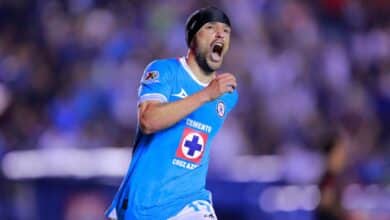 José Ignacio Rivera celebra la anotación que logró con Cruz Azul en el Apertura 2024 de la Liga MX. cruz azul vs toluca ignacio rivero Charlotte vs Cruz Azul Cruz Azul vs Mazatlán Cruz Azul vs América