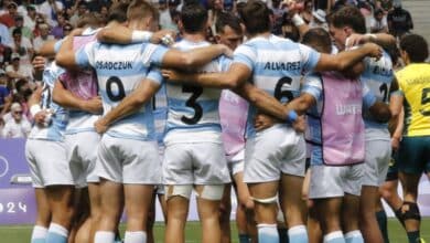 Argentin vs Francia por un lugar de las semifinales del Rugby 7s en los Juegos Olímpicos 2024. (@lospumas7arg)
