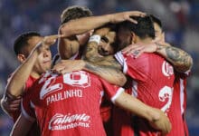 Jugadores del Toluca en un partido del Torneo Apertura 2024 de la Liga MX en el Estadio Ciudad de los Deportes. Toluca vs Chicago