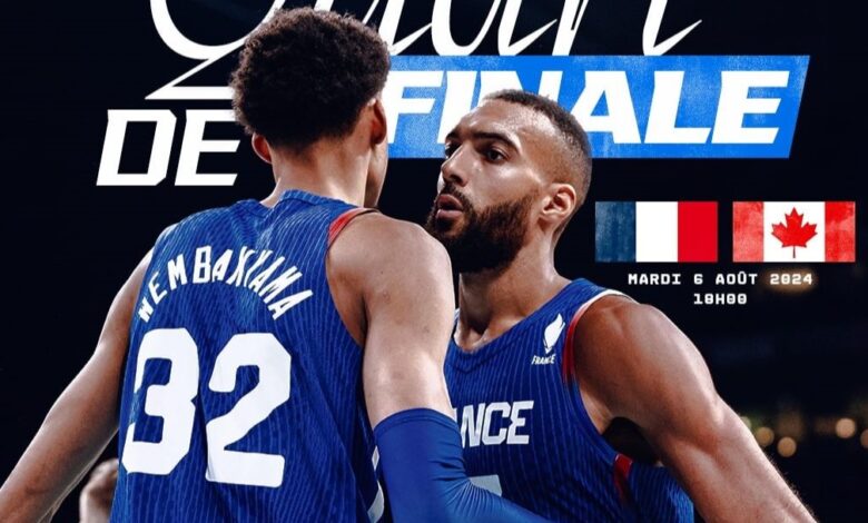 Francia quiere seguir de fiesta. Canadá busca hacer historia. Partidazo en los cuartos de final en Paris 2024. (@equipedefrancebasket)