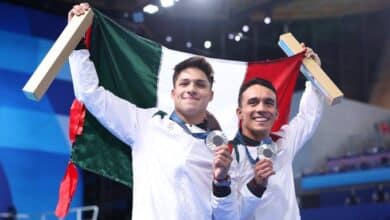 Osmar Olvera y Juan Celaya consiguieron la medalla de plata en Clavados en estos Juegos Olímpicos 2024. (@juegosolímpicos)