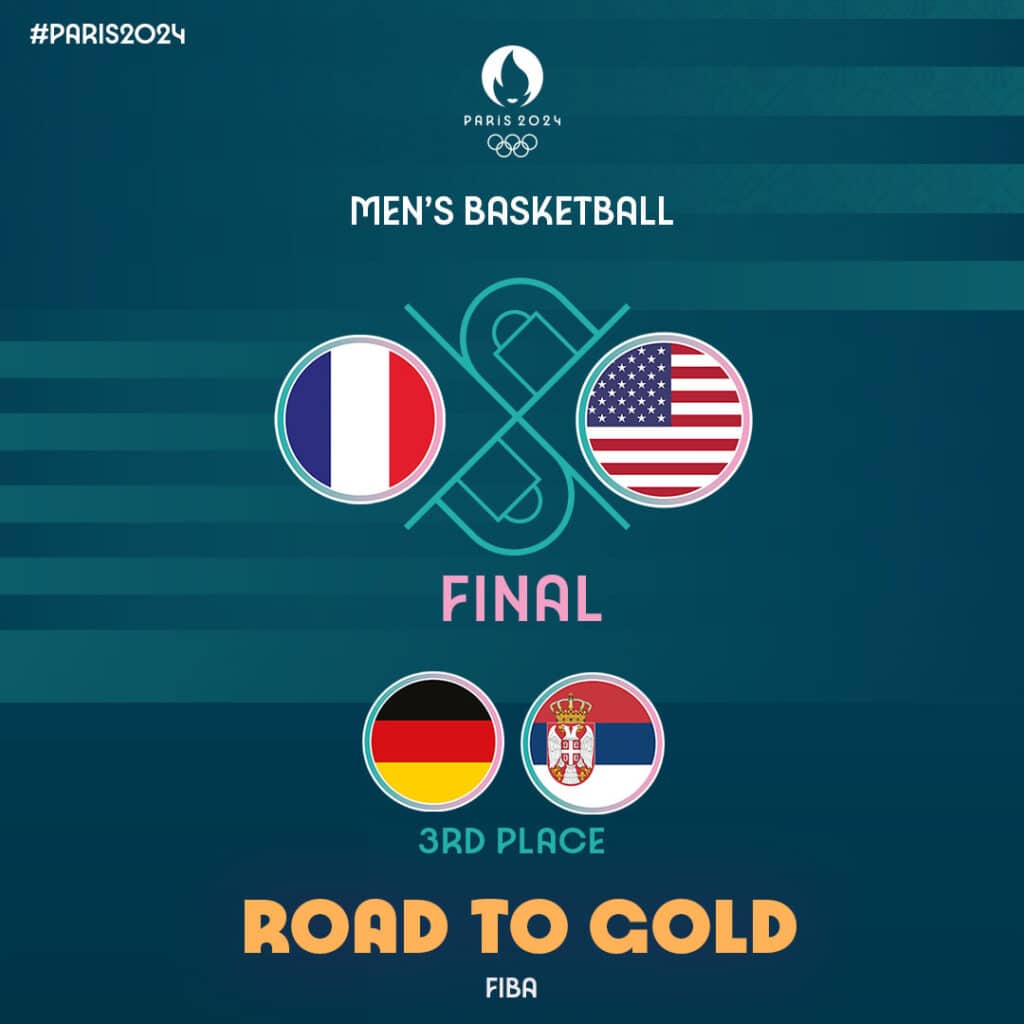 Francia vs Estados Unidos, la gran final de baloncesto masculino en los Juegos Olímpicos 2024. (@FIBA)