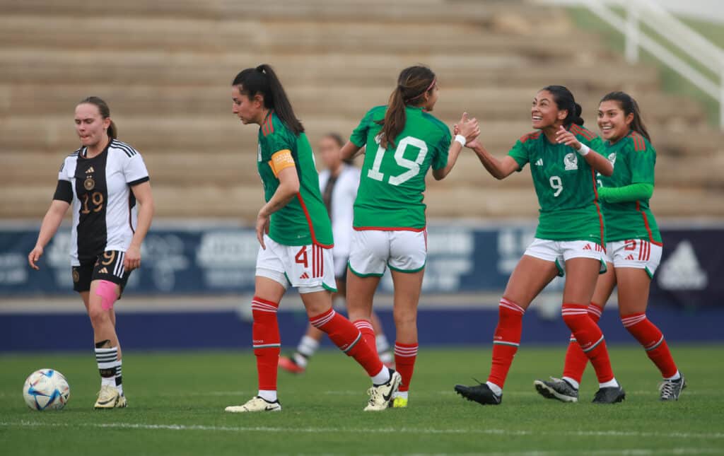 Jugadoras en el partido de Mexico vs Alemania, Femenil Sub-20, amistoso del 25 de febrero de 2024 Camerún vs México