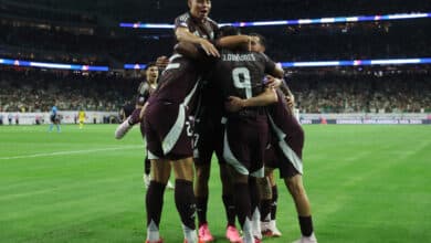 Jugadores de la Selección de México celebran un gol en la CONMEBOL Copa América 2024