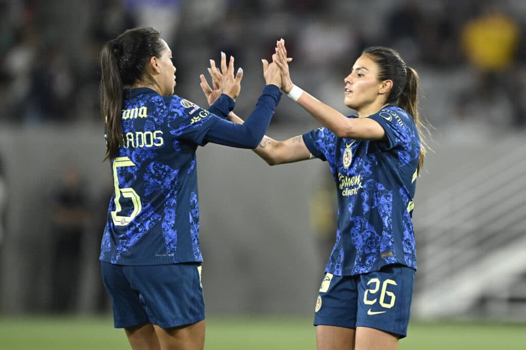 Noemi Granados y Karen Luna del  America en la Summer Cup 2024 León vs América, Liga MX Femenil