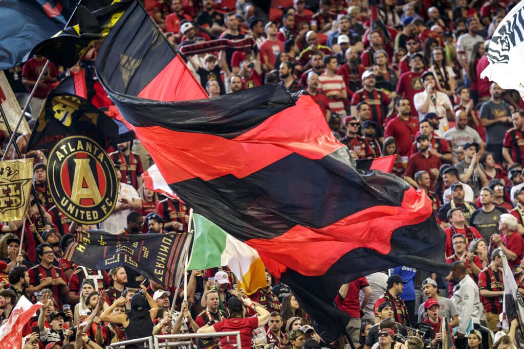 Aficionados del Atlanta United en un partido de la campaña 2018 de la MLS. Atlanta United vs Santos