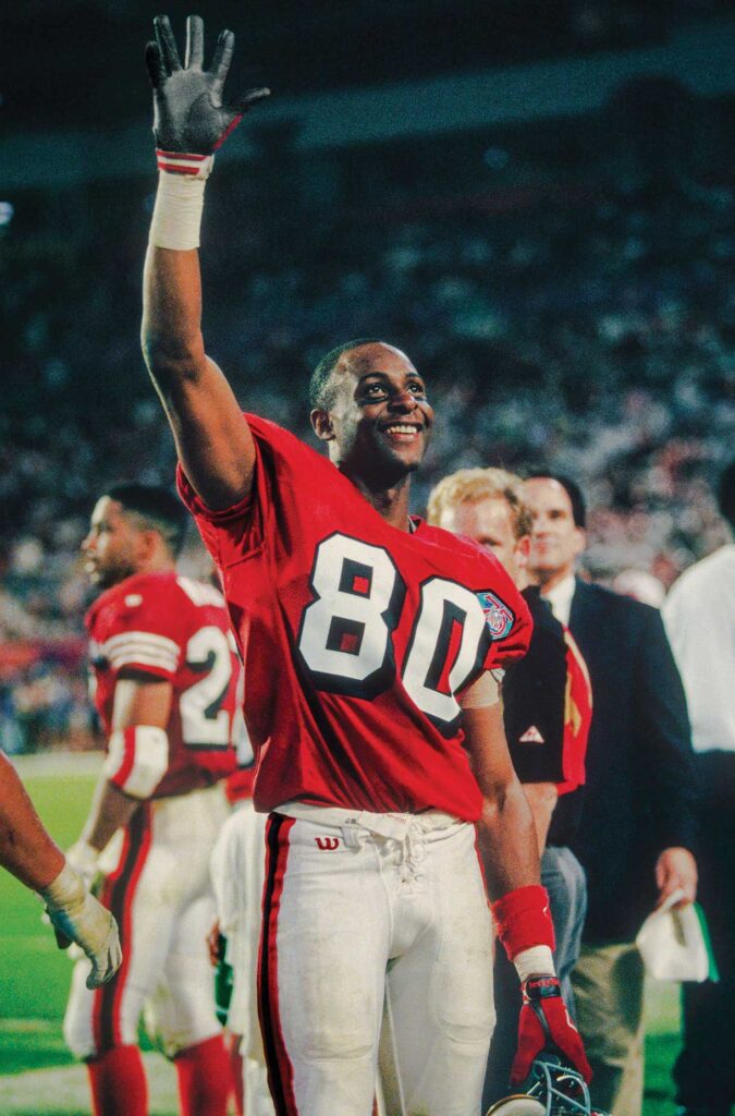 Jerry Rice, el mejor receptor de la historia de la NFL, jugó 15 años en los San Francisco 49ers.