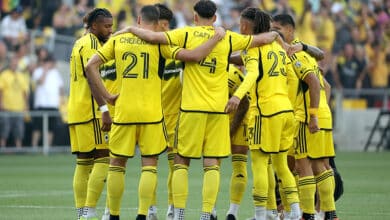 Jugadores del Columbus Crew en el partido vs Sporting Kansas City de la MLS 2024. Columbus Crew vs New York City Concachampions