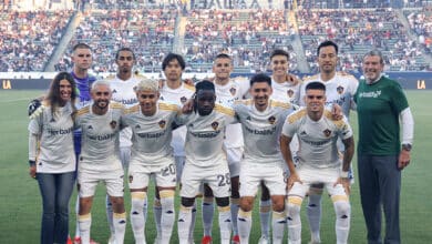 Jugadores de Los Angeles Galaxy antes del partido de la Leagues Cup 2024. Chivas vs Galaxy Seattle Sounders vs Galaxy