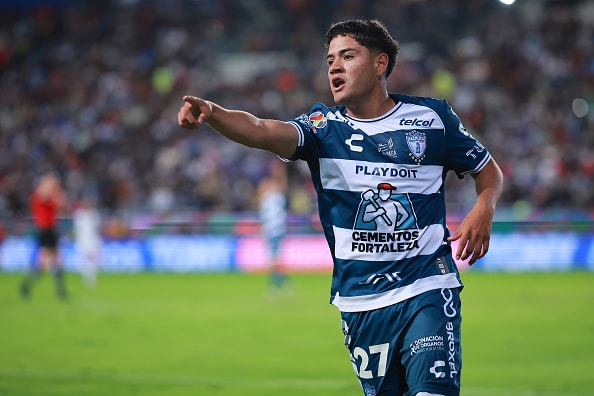 Owen Gonzalez del Pachuca en el partido vs Monterrey en el Apertura 2024 de la Liga MX. Pachuca vs Toronto