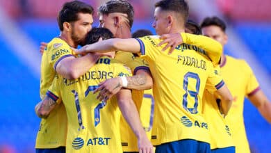 Henry Martin celebra su gol en el partido America vs Querétaro en el Apertura 2024 de la Liga MX. América vs Atlas América vs St. Louis City América vs Colorado Rapids tabla general América vs Puebla