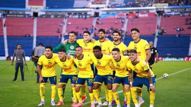 Jugadores de América posan antes del partido vs Querétaro en el Apertura 2024 de la Liga MX. América vs Atlas América vs St. Louis City América vs Colorado Concachampions Cruz Azul vs América