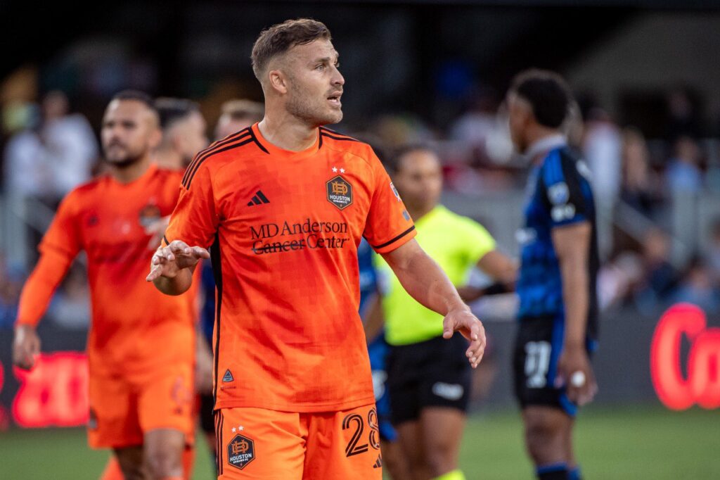 Erik Sviatchenko en el juego de San Jose Earthquakes vs Houston Dynamo de la temporada 2024 de la MLS. Toluca vs Houston Dynamo