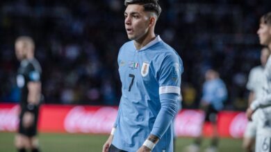 Anderson Duarte jugando con la Selección Sub 23 de Uruguay, próximo refuerzo del Toluca.