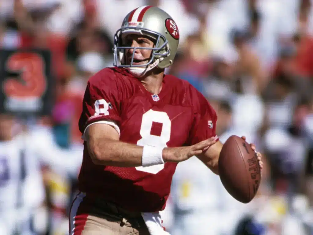 Steve Young, el reemplazo de Montana y que cautivó a todos los fanáticos de los 49ers. 