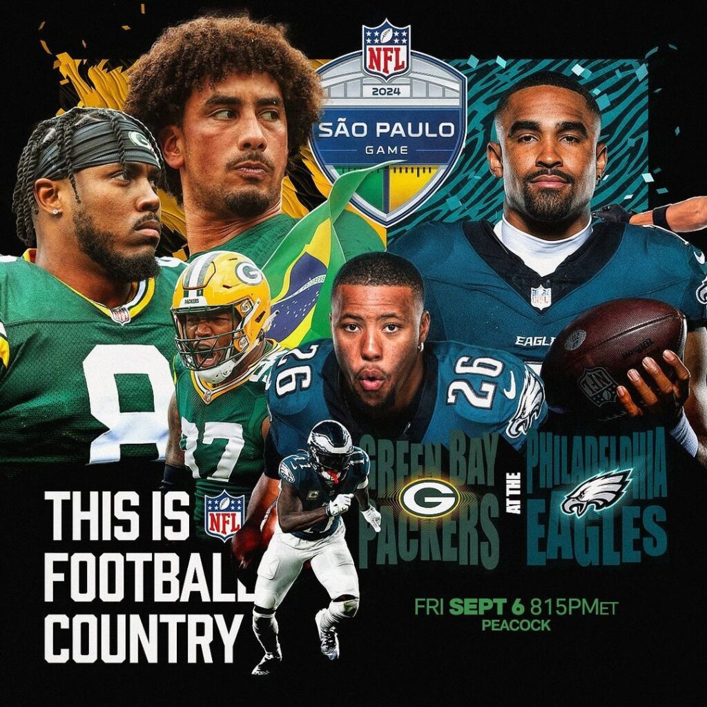 La NFL llegará a Brasil con el partido entre Philadelphia Eagles vs Green Bay Packers.