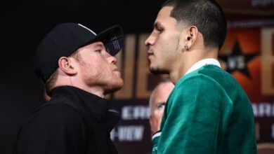 Canelo Álvarez vs Edgar Berlanga, una de las peleas del año este sábado en las Vegas. (@MGMGrand)